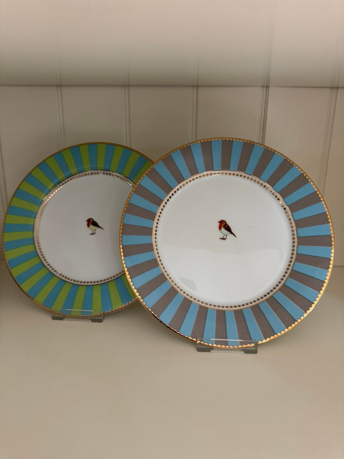 Pip Studio servies Love Birds 2 Ontbijtborden 22 cm, Huis en Inrichting, Pip Studio, Ophalen of Verzenden, Zo goed als nieuw, Bord(en)