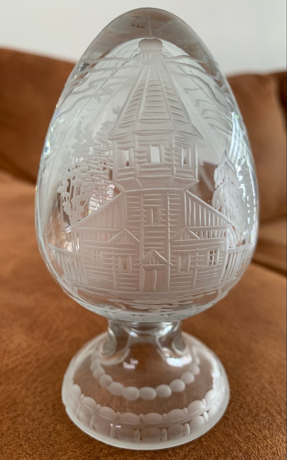 Kristallen Faberge Ei met Gedetailleerde Graveringen, Ophalen of Verzenden