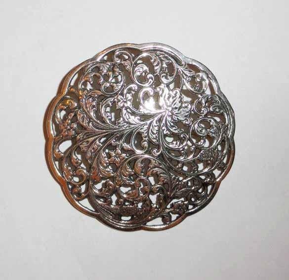 Broche Filigrain Opengewerkt Zilver Bladeren, 4 tot 7 cm, Verzenden, Zo goed als nieuw, Zilver