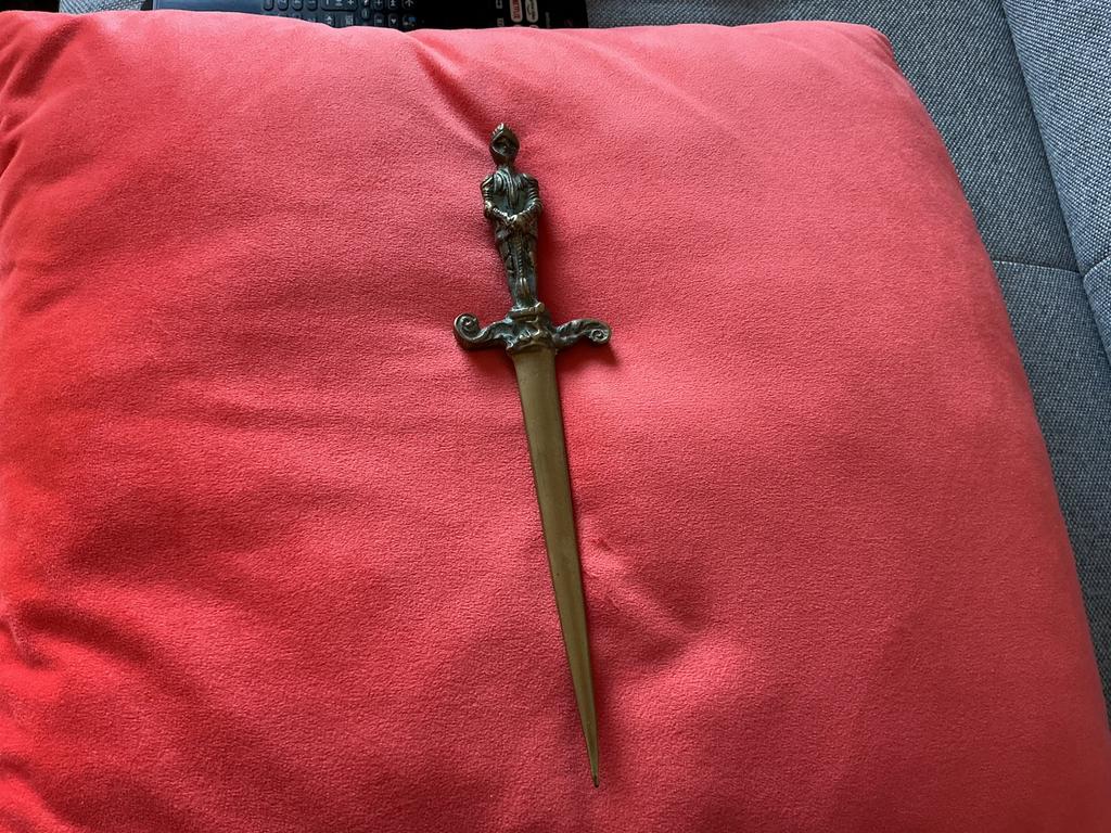 Antiek bronzen briefopener in de vorm van een zwaard, Antiek en Kunst, Ophalen of Verzenden