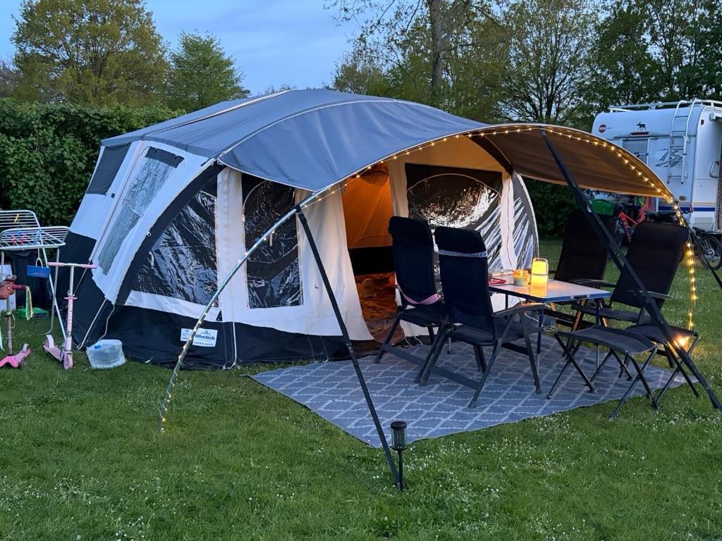 Obelink Dakota Jamet Special 2023, Caravans en Kamperen, Vouwwagens, Ophalen, Beige, Aanwezig, Meer dan 6