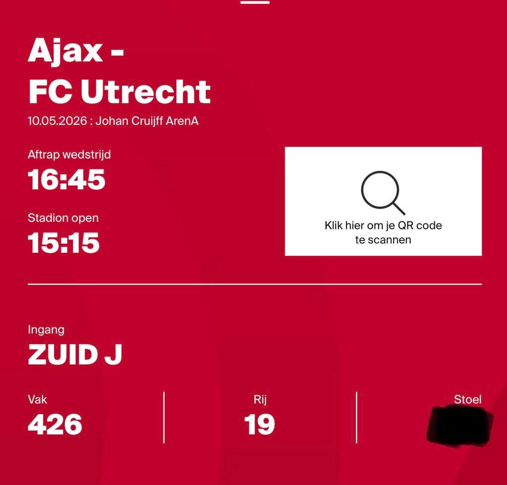 AJAX - UTRECHT VAK 426, Eén persoon