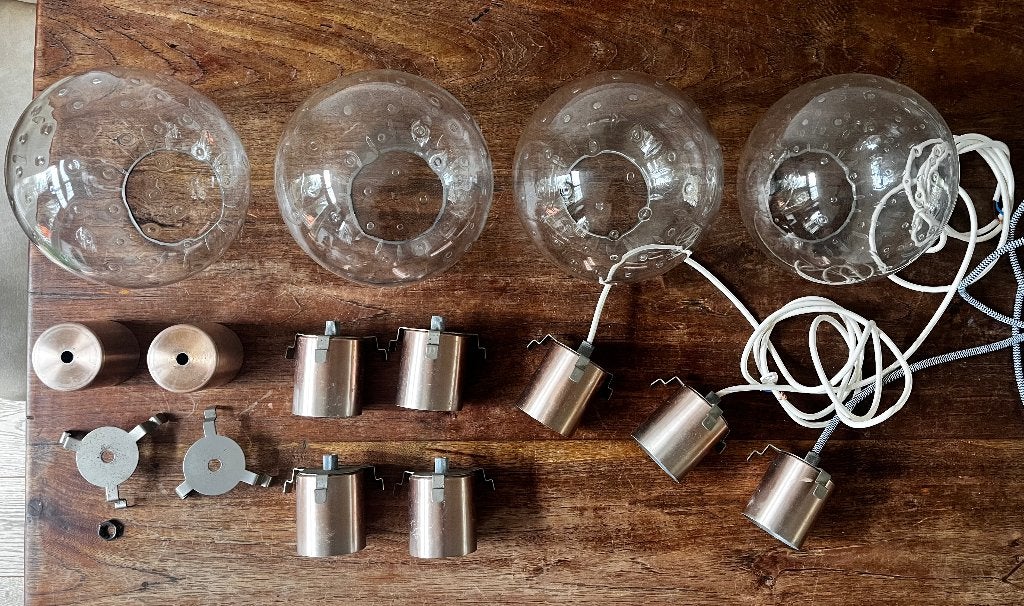 RAAK hanglampen glazen bollen luchtbel / teardrop B 1224, Huis en Inrichting, Lampen | Hanglampen, Ophalen, Gebruikt, Glas, E27 (groot)