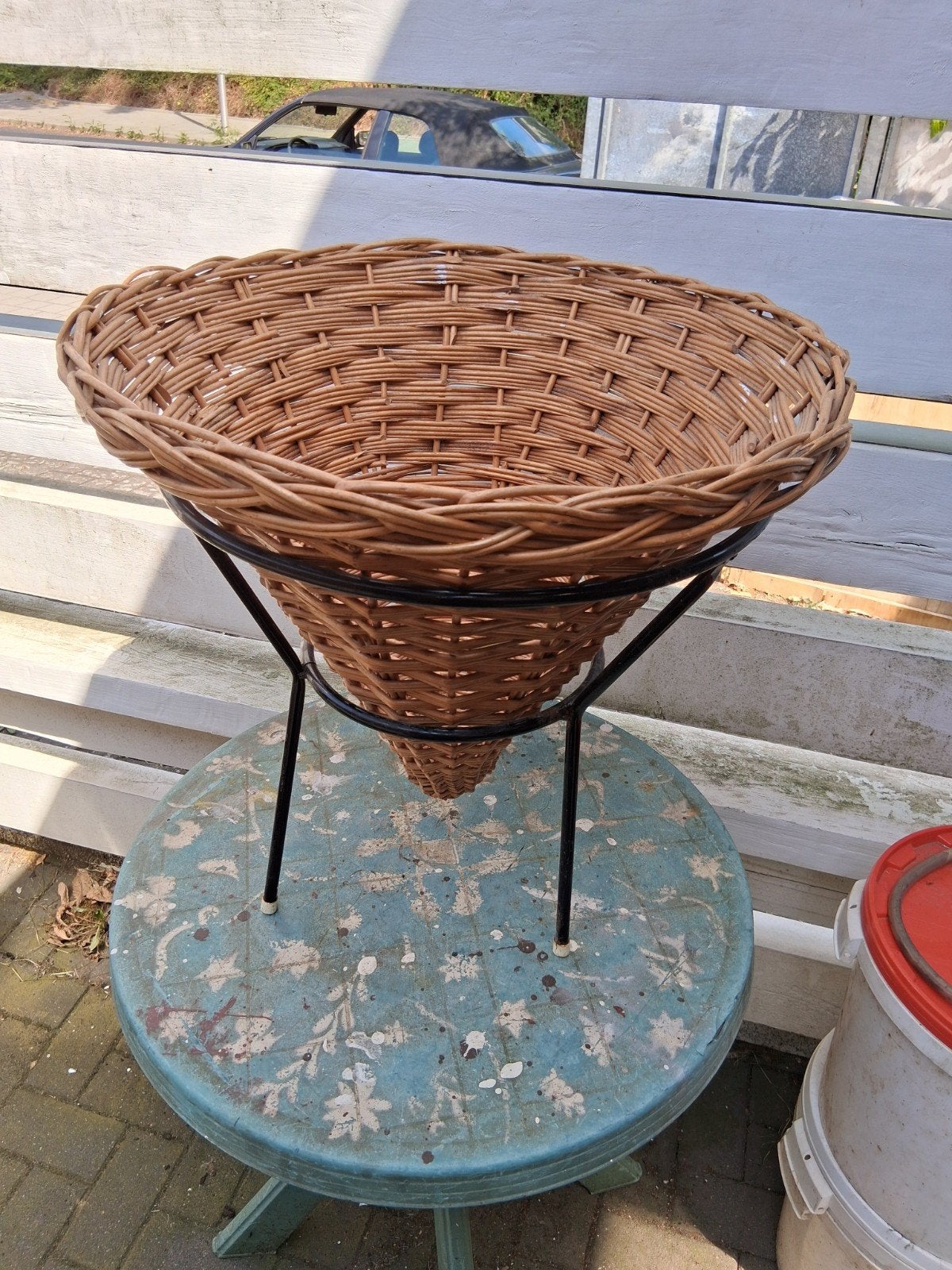 rieten verkoop mand, Huis en Inrichting, Ophalen of Verzenden, Rond, Riet