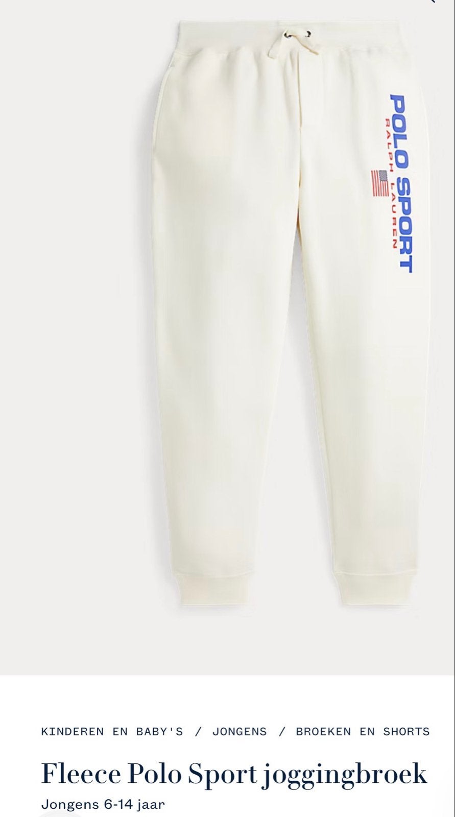 Polo Sport joggingbroek fleece 14-16 jaar, Kinderen en Baby's, Kinderkleding | Maat 152, Ophalen of Verzenden, Gebruikt, Jongen