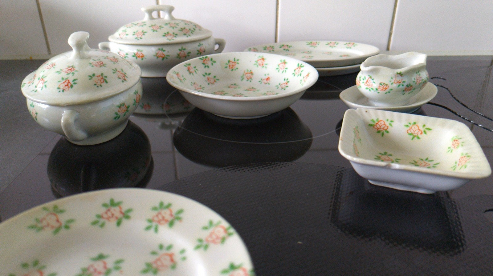 Vintage Kinder Servies Porselein Jaren '50 Transferware, Ophalen