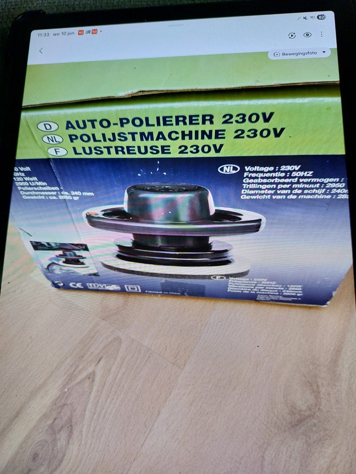 Polijstmachine, Ophalen