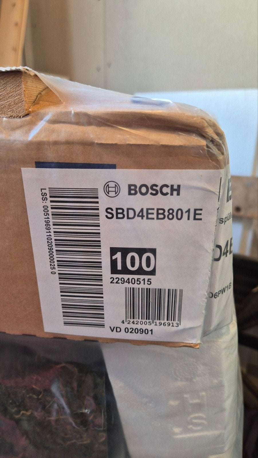 Bosch SBD4EB801E Volledig Geïntegreerde Vaatwasser, Ophalen, Minder dan 10 liter, Nieuw, Inbouw