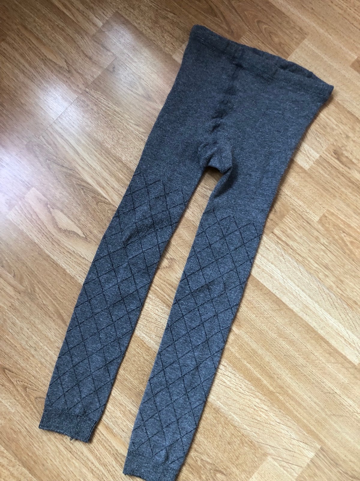 Grijze legging met ruitpatroon - 70 cm lang, Ophalen of Verzenden, Zo goed als nieuw, Meisje, Broek