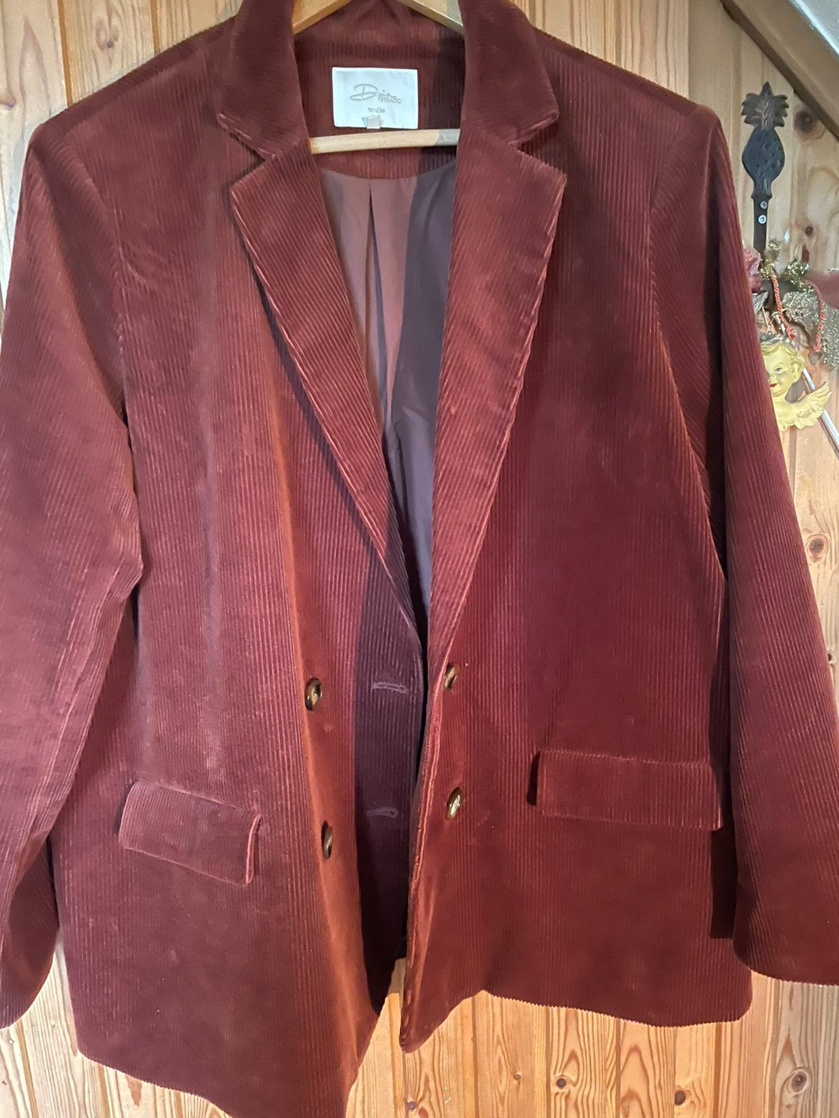 Ribfluwelen/ corduroy jas, maat 46, Ophalen of Verzenden, Zo goed als nieuw, Maat 46/48 (XL) of groter, Bruin