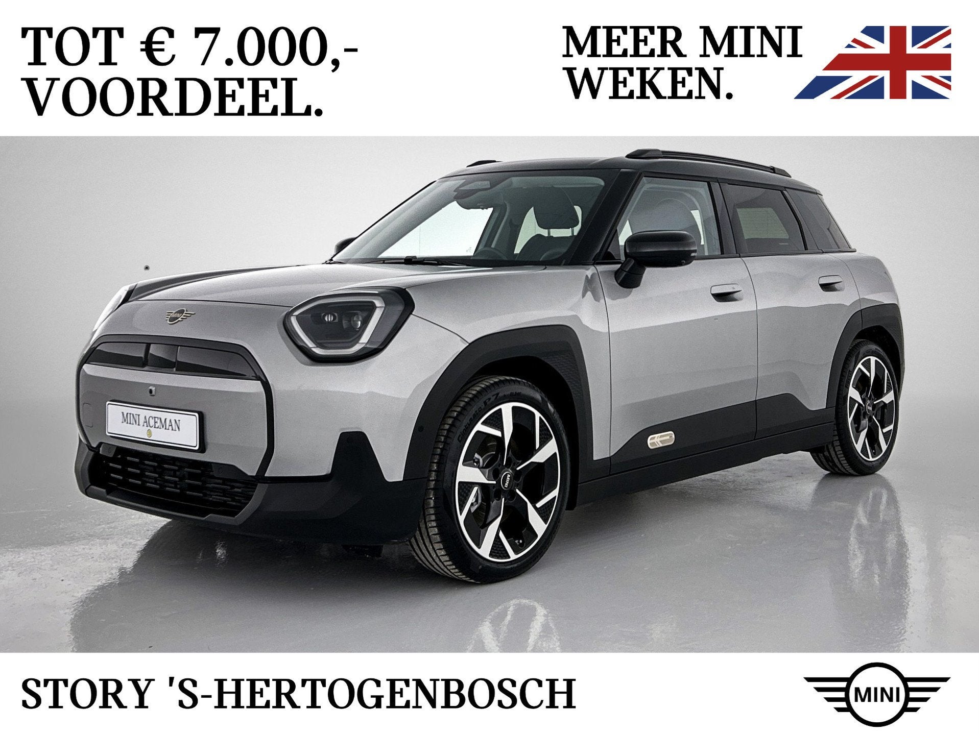 MINI Aceman E / Classic / Pakket L / 18 inch Slide Spoke 2-t, Auto's, Dealer onderhouden, Stof, Lane Departure Warning, Zwart