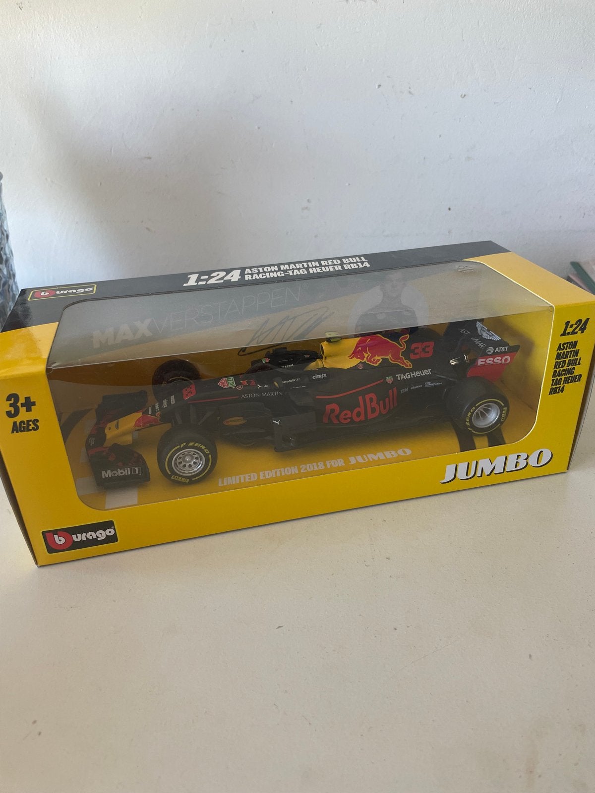 Burago Max Verstappen Red Bull Racing RB14 1:24 Modelauto, Ophalen of Verzenden, Nieuw, Auto, Overige merken