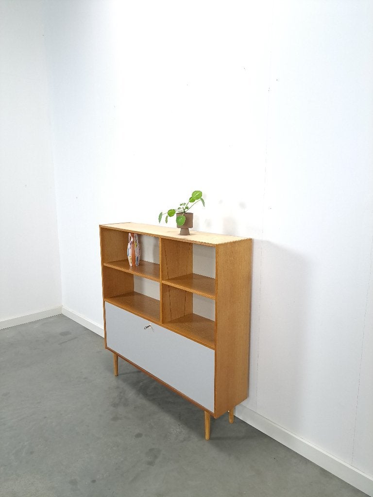 Deens Domino Mobler kast met klepdeur vintage, Gebruikt, 100 tot 150 cm, 100 tot 150 cm, Ophalen of Verzenden