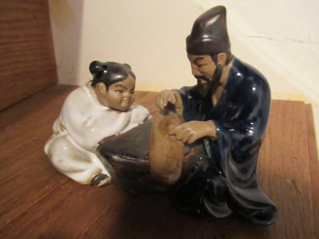 CHINEES MUDMAN beeldje Modderman 1960 onbesch. € 35, Steen of Keramiek, Scène, Beeld, Meerkleurig