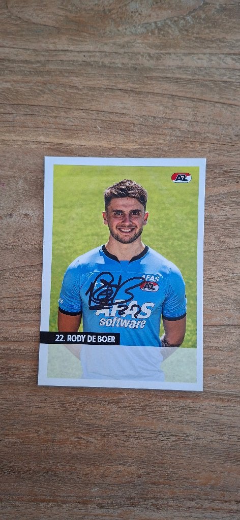 Spelerskaart met handtekening; Rody de Boer # AZ Telstar, Ophalen of Verzenden, Nieuw, AZ, Spelerskaart