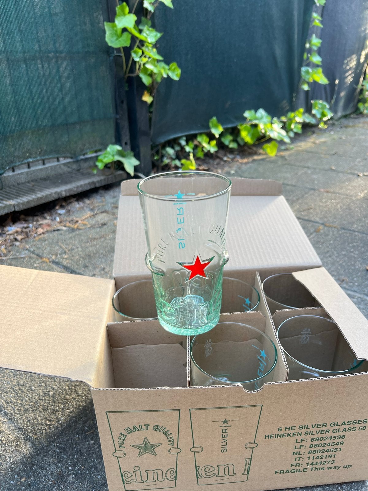 Heineken Silver 500ml Glas - Nieuw in doos, Ophalen, Nieuw, Meerkleurig, Overige merken