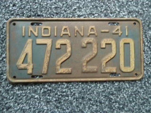 Kentekenplaat Licenseplate Indiana 1941 USA, Verzenden, Gebruikt, Auto's