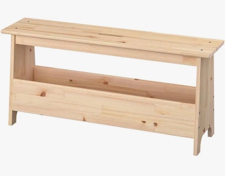 Houten bankje met opbergruimte, Ophalen, 50 tot 75 cm, Zo goed als nieuw, 100 tot 125 cm