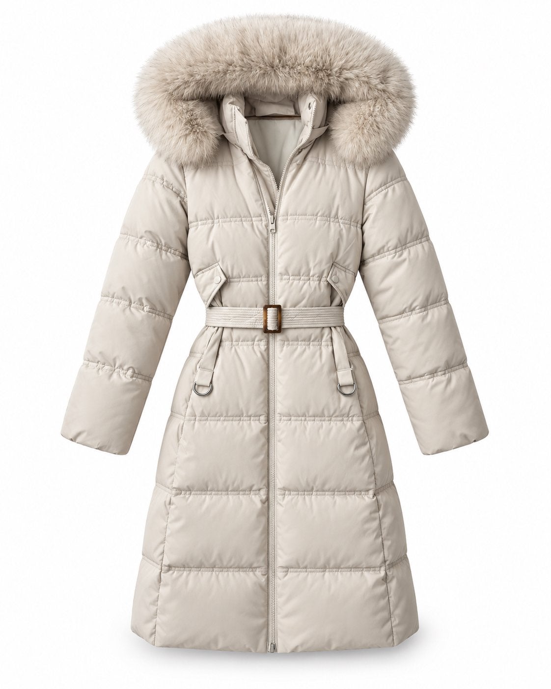 Anewsta Dames Winterjas met Bontkraag, Ophalen of Verzenden, Nieuw, Maat 42/44 (L), Beige