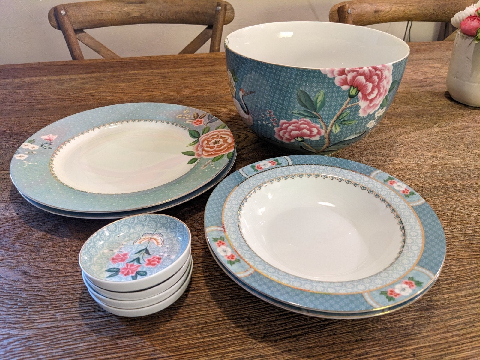 PIP STUDIO Blushing Birds blauw servies - Nieuwstaat, Pip Studio, Ophalen of Verzenden, Zo goed als nieuw, Bord(en)