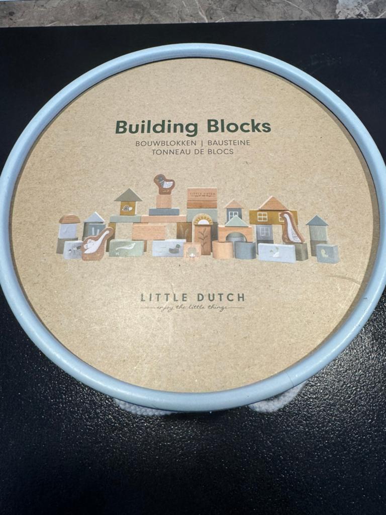 Little Dutch Houten Bouwblokken in Ton, Ophalen of Verzenden, Zo goed als nieuw