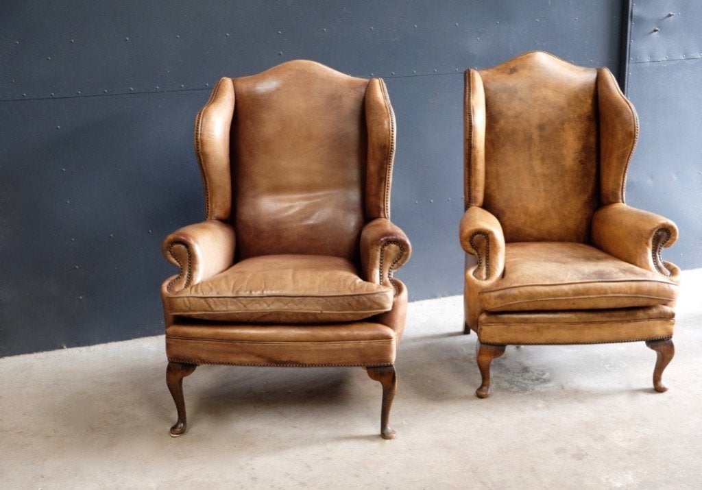 Mooie Engelse Chesterfield oorfautuil, Huis en Inrichting, Fauteuils, Ophalen, Gebruikt, Minder dan 75 cm, Chesterfield Engels Landelijk klassiek industrieel