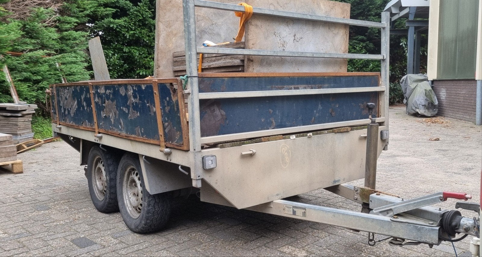 Anssems aanhanger dubbelasser te koop, Ophalen, Gebruikt