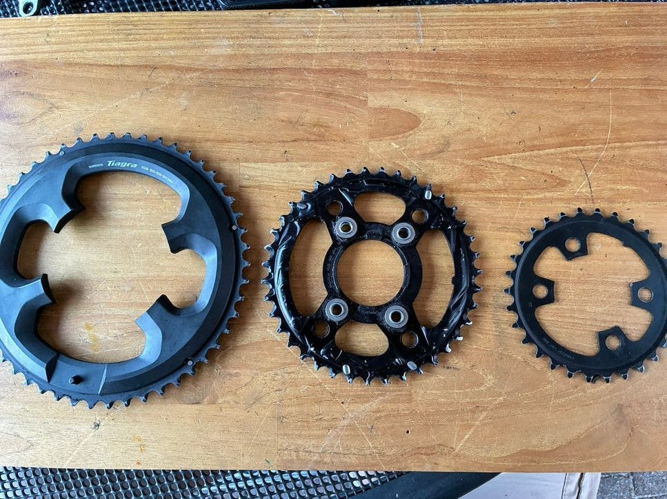 Shimano Tiagra FC-4703 170 mm Crankstel met Kettingbladen, Fietsen en Brommers, Gebruikt, Aluminium, Racefiets, Ophalen