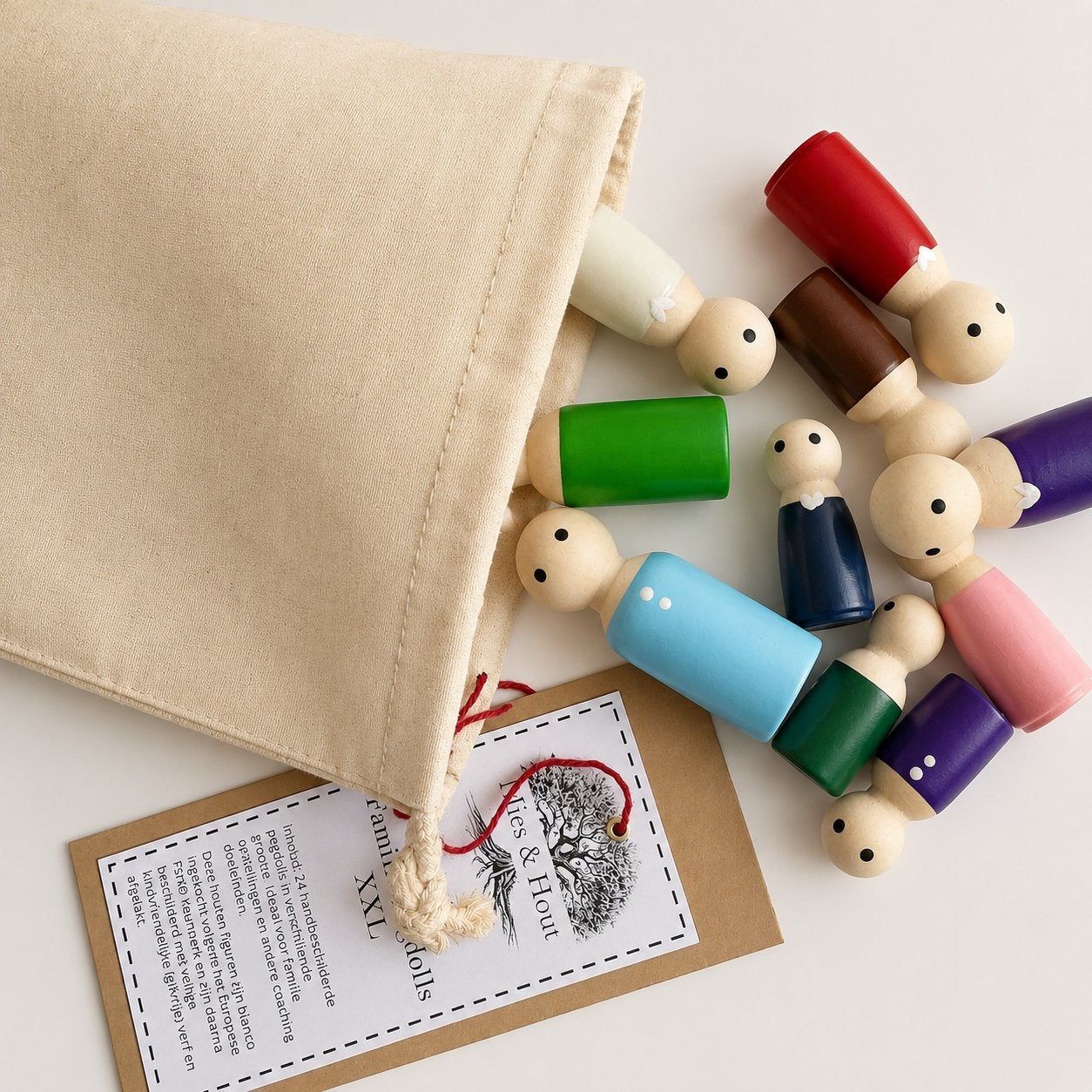 Houten Familie Pegdolls - Coaching & Familieopstellingen - 2, Jongen of Meisje, Nieuw, Ophalen of Verzenden, Mies en Hout
