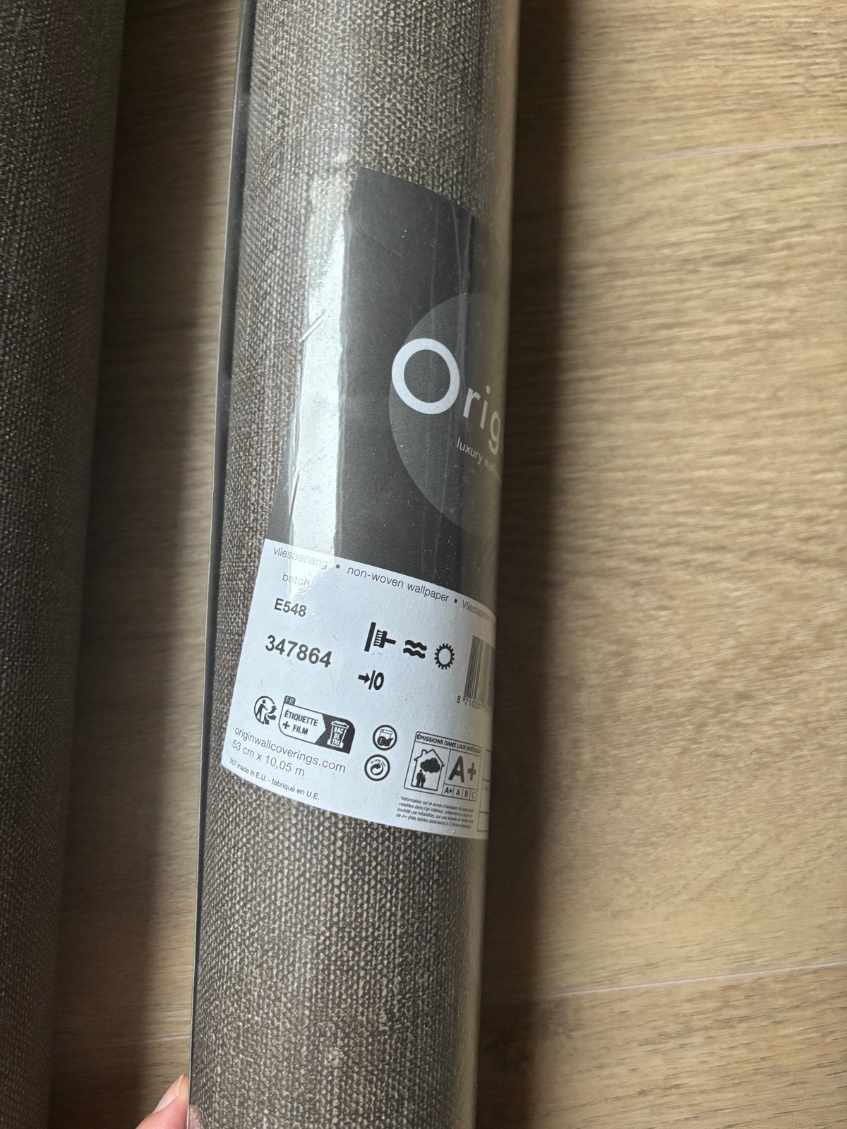 Origin Vliesbehang E548 - Bruin Linnenlook, Ophalen, Materiaallook, Overige merken, Vliesbehang