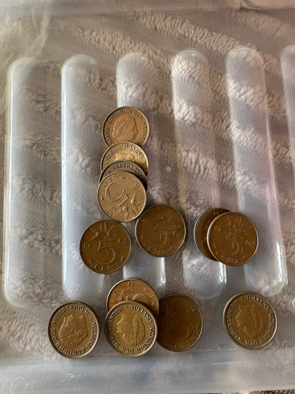 Hele bak gebruikte stuivers van 1948 tot 1998, Ophalen, Koningin Juliana, 5 cent, Losse munt