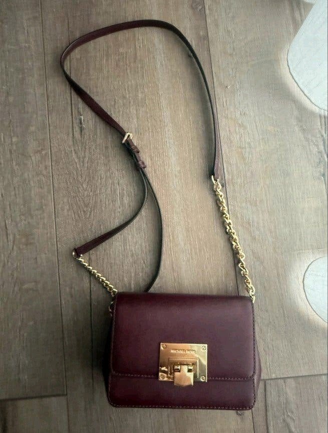 Michael Kors MK Schoudertasje Bordeaux Rood, Ophalen of Verzenden, Gebruikt, Rood, Schoudertasje