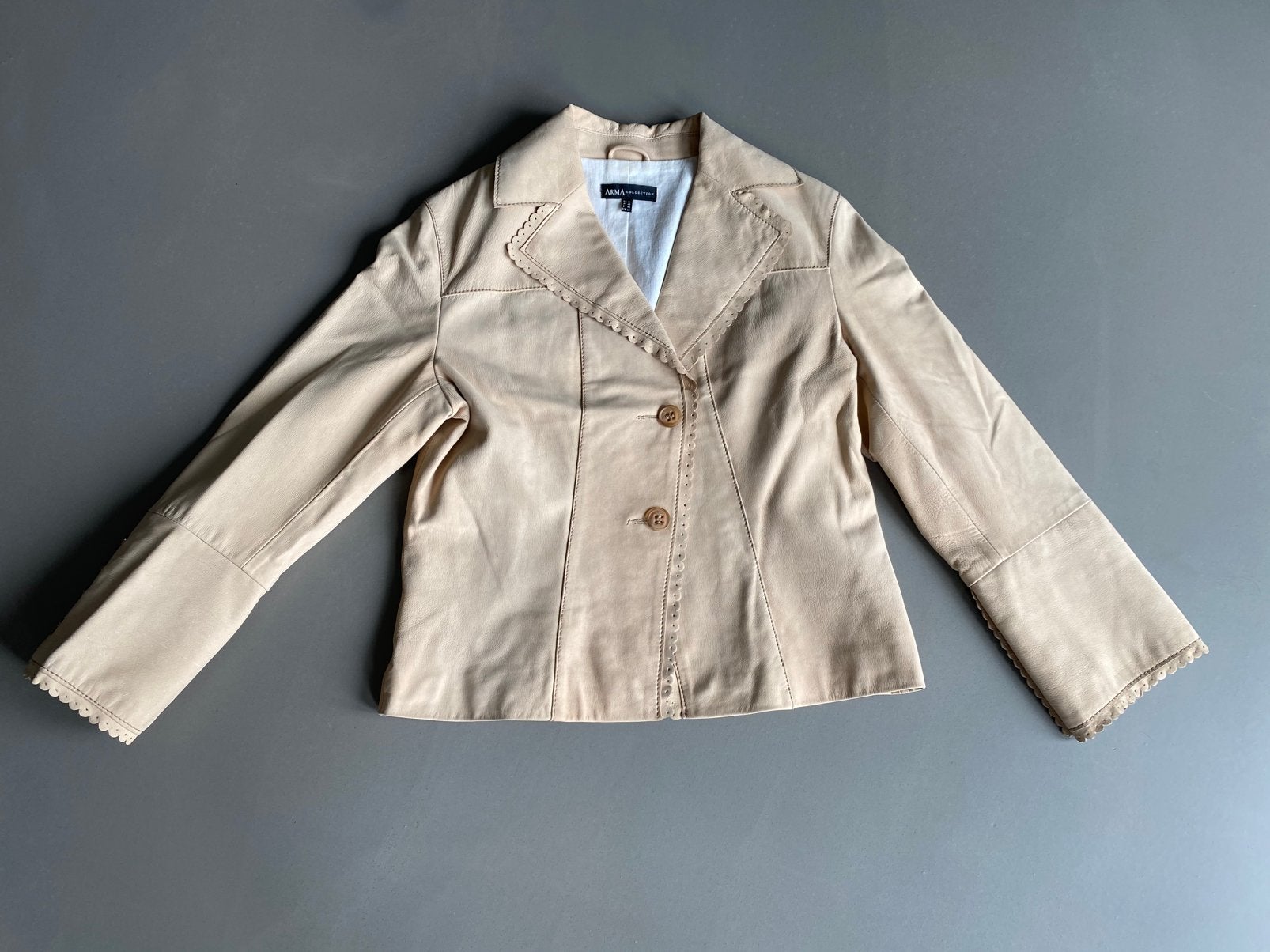 Arma leren jasje maat L, Beige, Maat 42/44 (L), Ophalen of Verzenden, Zo goed als nieuw