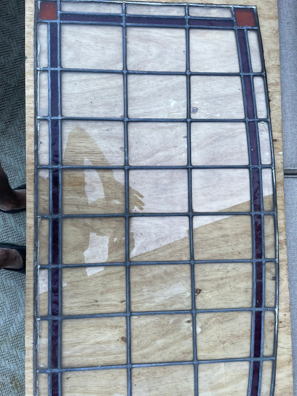 Oud glas in lood raam, Ophalen, Gebruikt, 80 tot 120 cm, Overige typen