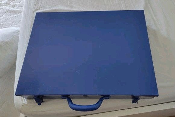 Blauwe gereedschapskoffer met sorteerbakjes, Ophalen of Verzenden, Zo goed als nieuw