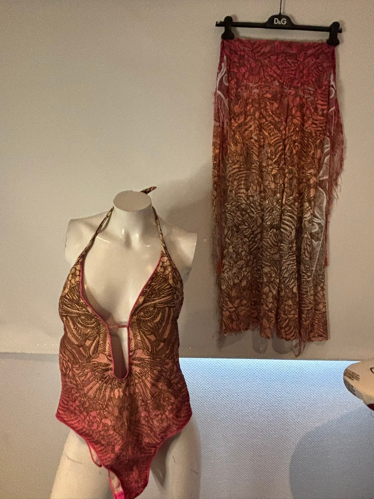 Pin-up badpak met bijpassende aparte broek maat m, ., Badpak, Ophalen of Verzenden, Zo goed als nieuw