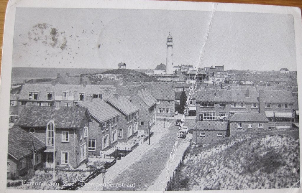 Egmond aan zee - Trompenbergstraat -1958, Ophalen of Verzenden, 1940 tot 1960, Gelopen, Noord-Holland