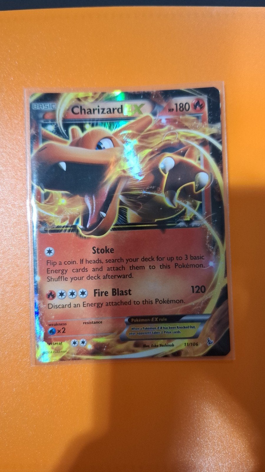 Charizard, Pokemon, 11/106, Flashfire, Verzenden, Zo goed als nieuw, Losse kaart, Foil