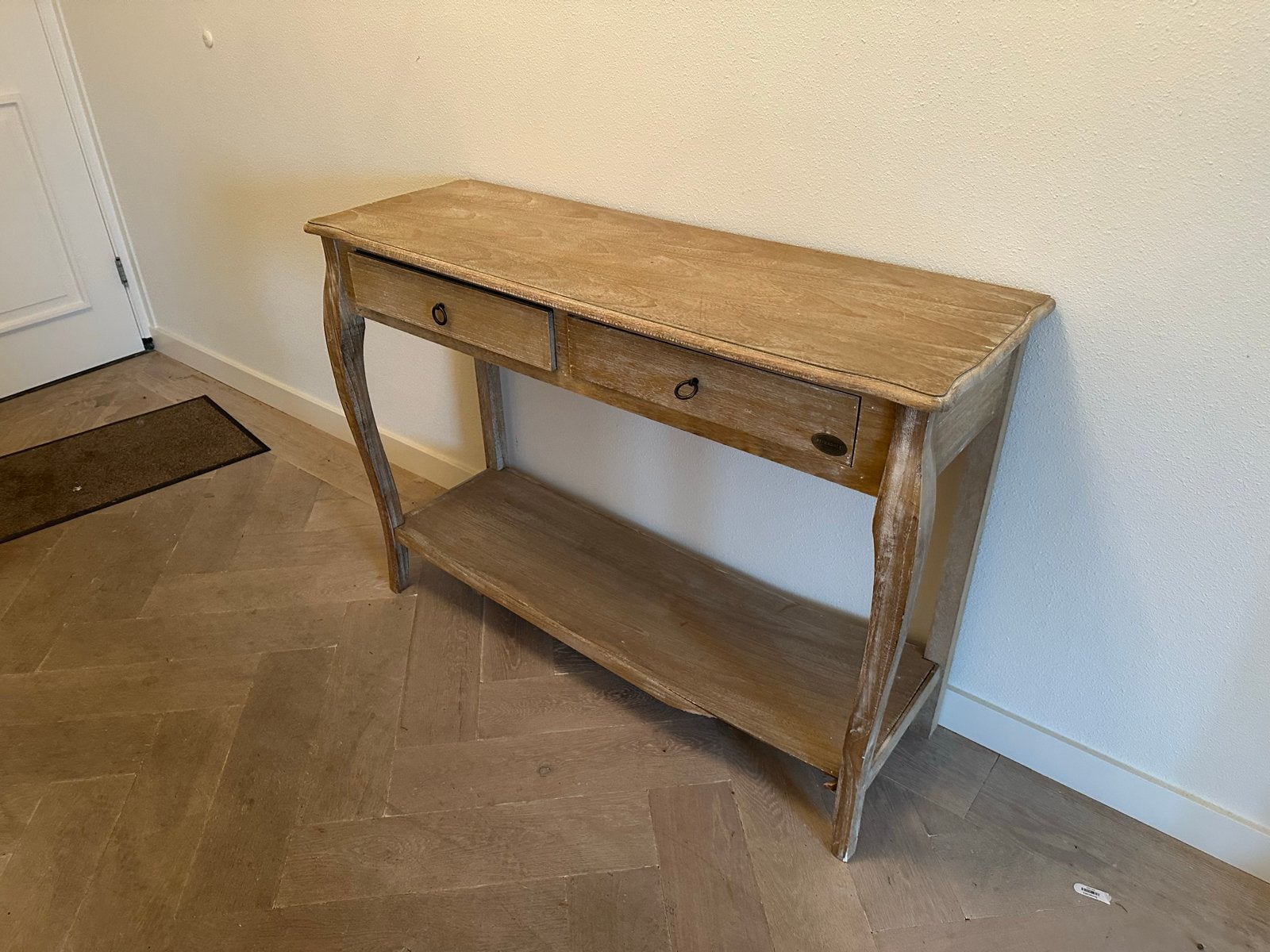 Sidetable / Console tafel met lade - 120x40x85 cm, Ophalen, Gebruikt, 100 tot 150 cm, Overige houtsoorten