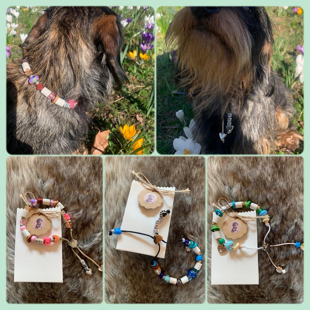 Hippe, stoere teken kralenketting met EM-X keramiekkralen, Dieren en Toebehoren, Ophalen of Verzenden, Handgemaakt, Nieuw