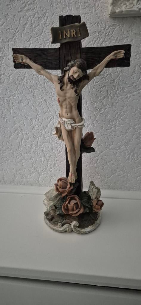 Jezus aan het kruis beeldje - Religieuze decoratie, Antiek en Kunst, Ophalen