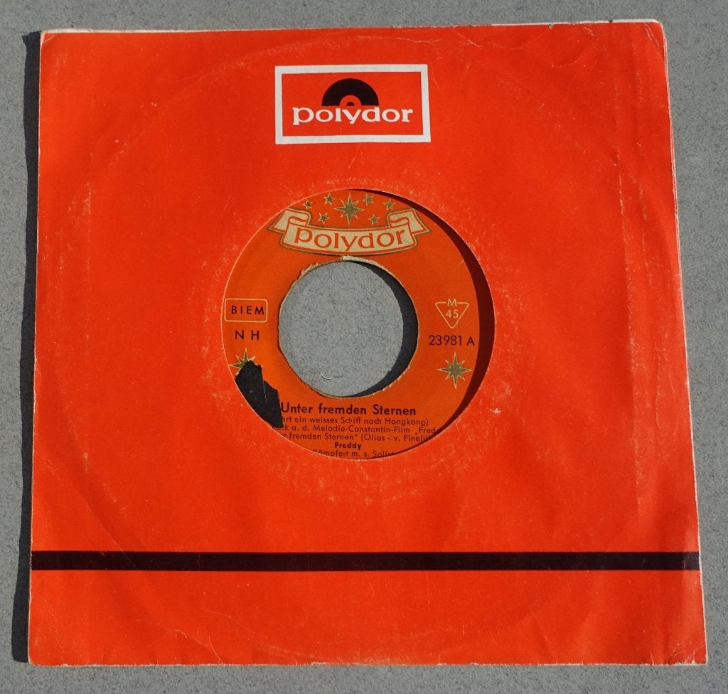 Freddy Quinn - unter fremden sternen ( 7'' vinyl single ), Gebruikt, 7 inch, Beschermende buitenhoes, Overige typen
