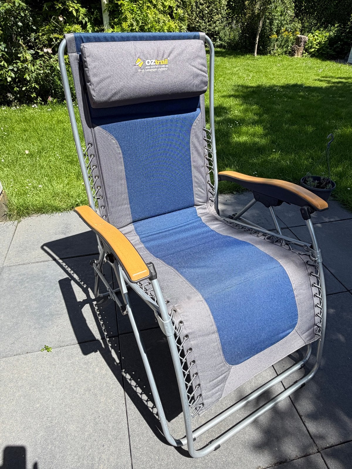 Luxe Oztrail kampeerstoel met ligstand - Ideaal voor camper/, Ophalen of Verzenden, Zo goed als nieuw, Campingstoel