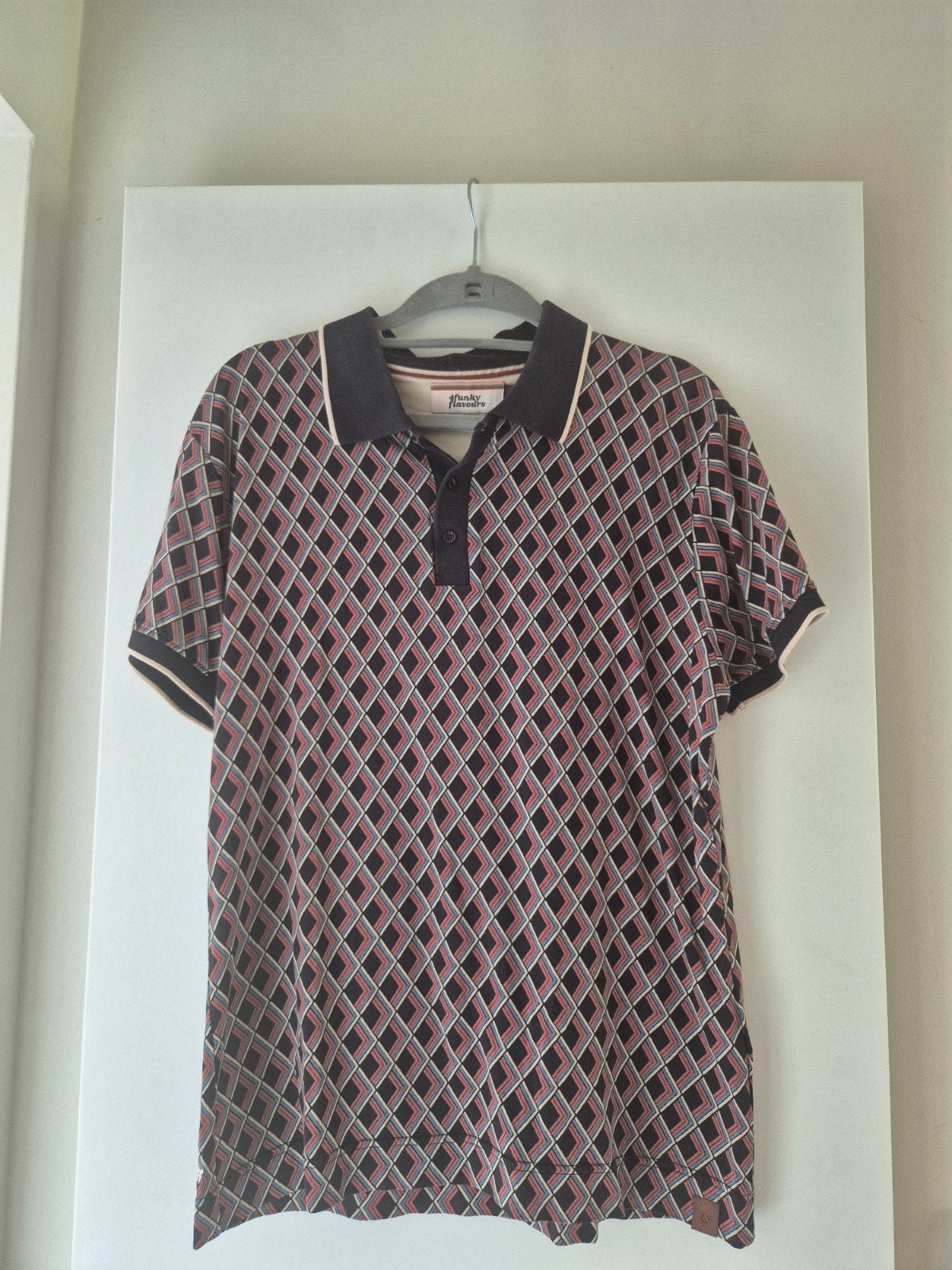 4Funky Flavours Polo Shirt met Ruitpatroon mt L, Ophalen of Verzenden, Zo goed als nieuw, Blauw