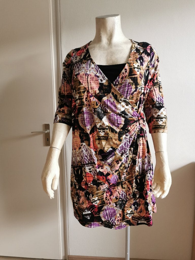410 .. zgan jurk van x-two maat 1 is maat 48, Kleding | Dames, Grote Maten, Ophalen of Verzenden, Zo goed als nieuw, Overige kleuren