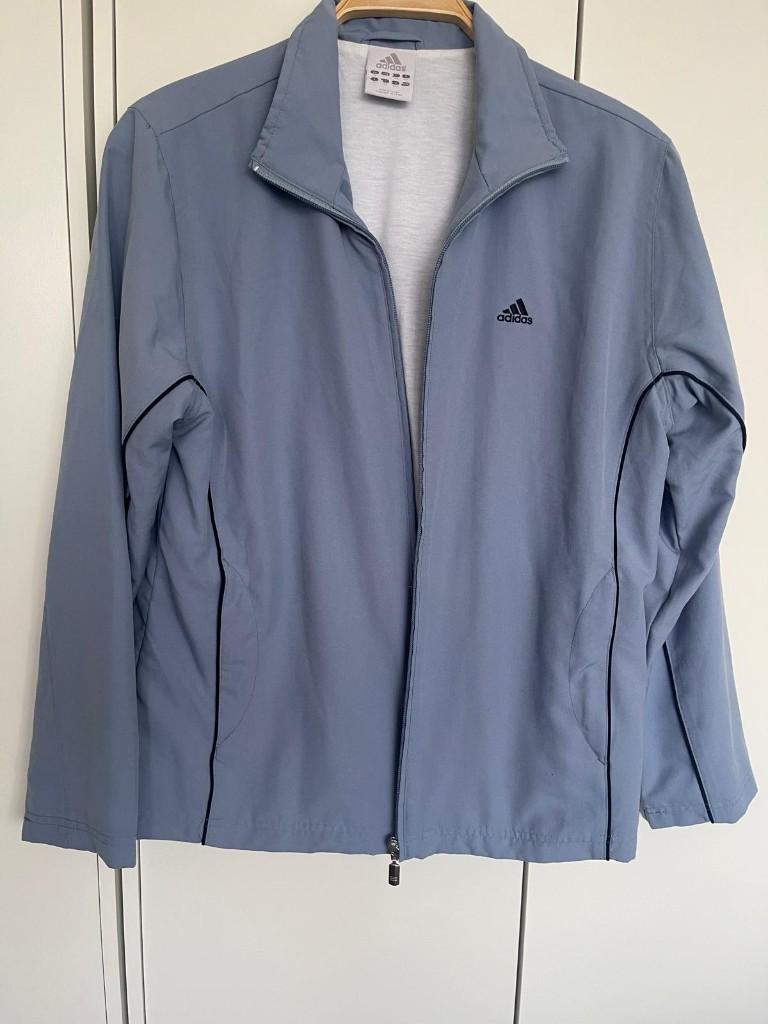 Adidas lichtblauwe windbreaker / track jacket, Ophalen of Verzenden, Gedragen, Maat 42/44 (L), Blauw