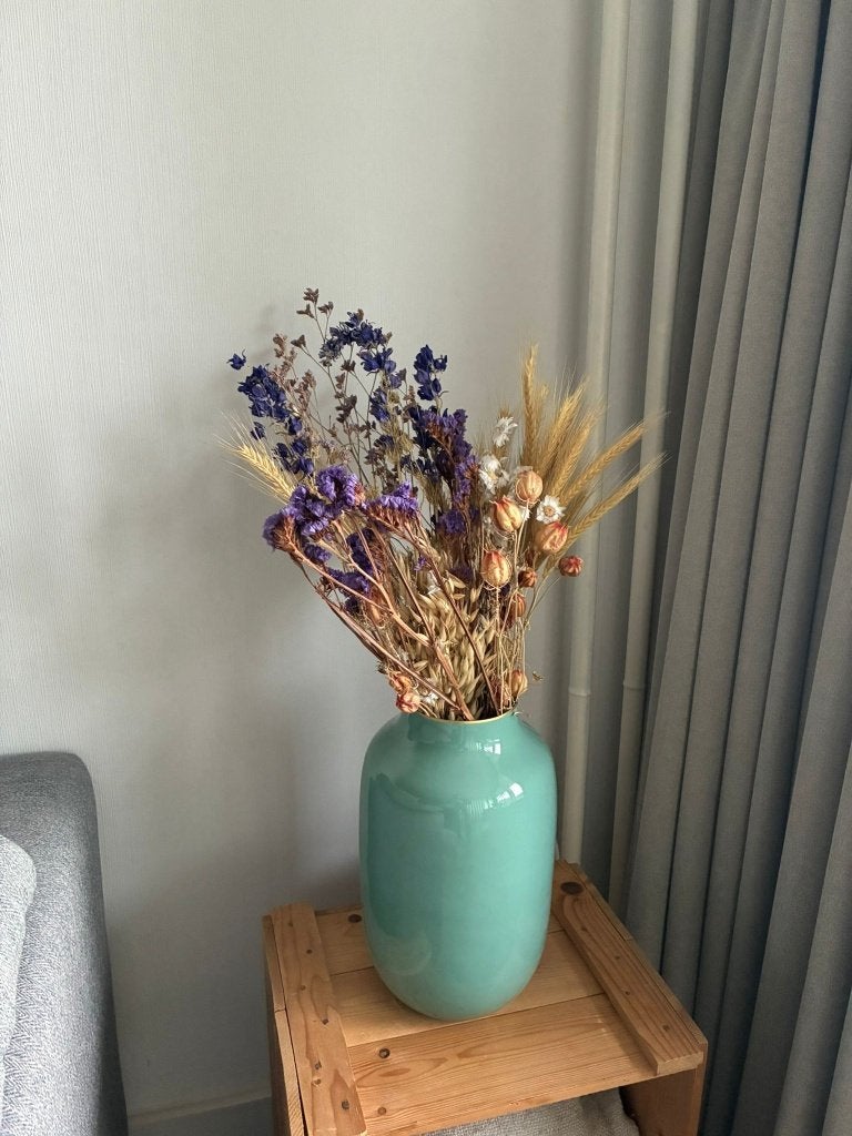 Mooie turquoise vaas van Pip Studio, Ophalen, Blauw, 30 cm, Zo goed als nieuw