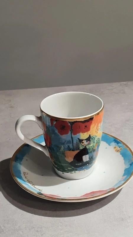 Goebel Rosina Wachtmeister espresso kop & schotel – Serafina, Ophalen of Verzenden, Zo goed als nieuw, Overige stijlen, Kop(pen) en/of Schotel(s)