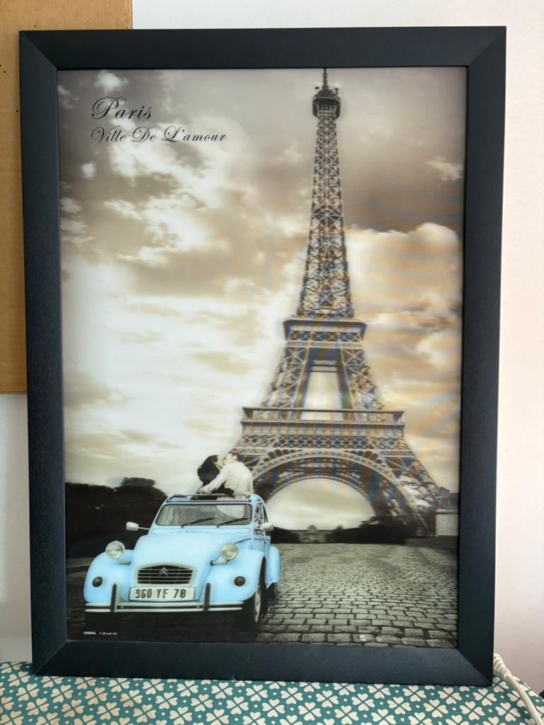 3D Parijs Paris Eiffeltoren, Ophalen of Verzenden, Schilderij, 50 tot 75 cm