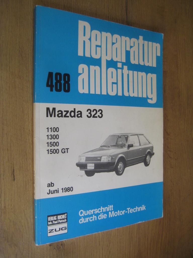 reparaturanleitung 488 - mazda 323 1100/1300 . - juni 1980, Ophalen of Verzenden